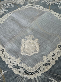 ROYAL Lace Handkerchief with a coat of arms from Austria-Tuscany, ca. 1860