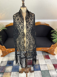 Crocheted Wool Shawl, ca. 1915