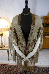 Robe cape à tournure, vers 1870