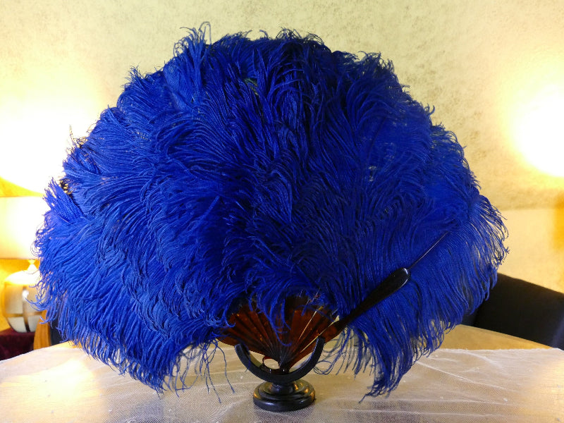 Blue Ostrich Feather Fan, 1910s
